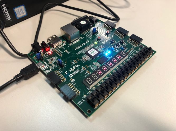 La FPGA Nexys A7 que usamos en las prácticas de VHDL